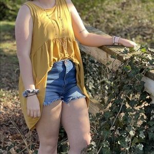 Mustard baby doll tank